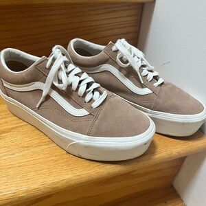 Women’s Vans, size 10, platform, tan